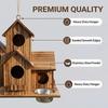 Verdicktes Holz Vogelhaus Futterhaus Rustikaler Stil Hängendes Vogelhaus Vogelbrutkasten Gartendekoration