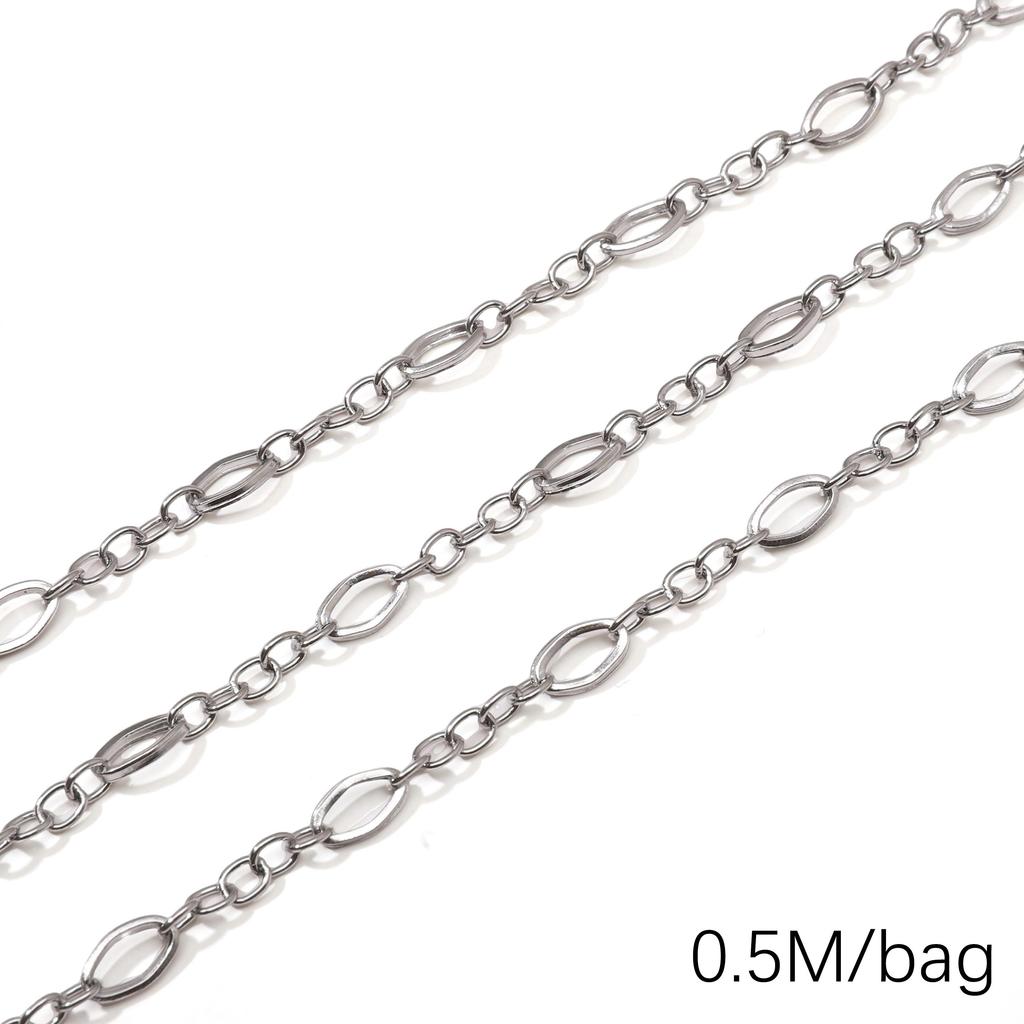 Chaîne Cœur en Acier Inoxydable de 0,5/1 Mètre Chaîne Cubaine Chaîne Punk de Base pour la Fabrication de Colliers Bracelets Bijoux Accessoires
