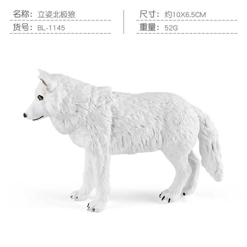 Simulation Static Forest Animal White Wolf Model Wolf Cub Arctic Wolf Growling Wolf Static Ornament Set Toy