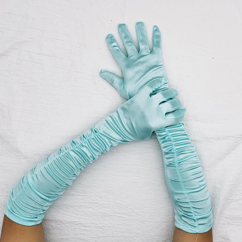 Satin Satin Gloves Long Ladies Halloween Gloves Sexy Dinner Gloves Wedding Gloves Matte Satin Gloves