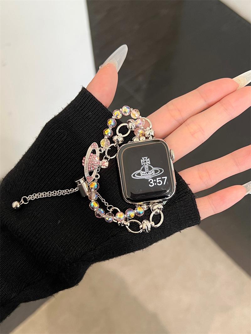 

Новый браслет из бисера и металла для Apple Watch 10/9/8/7/SE - Цепочка из 654 бусин 38/40/41mm (10th Gen 42mm) Compatible