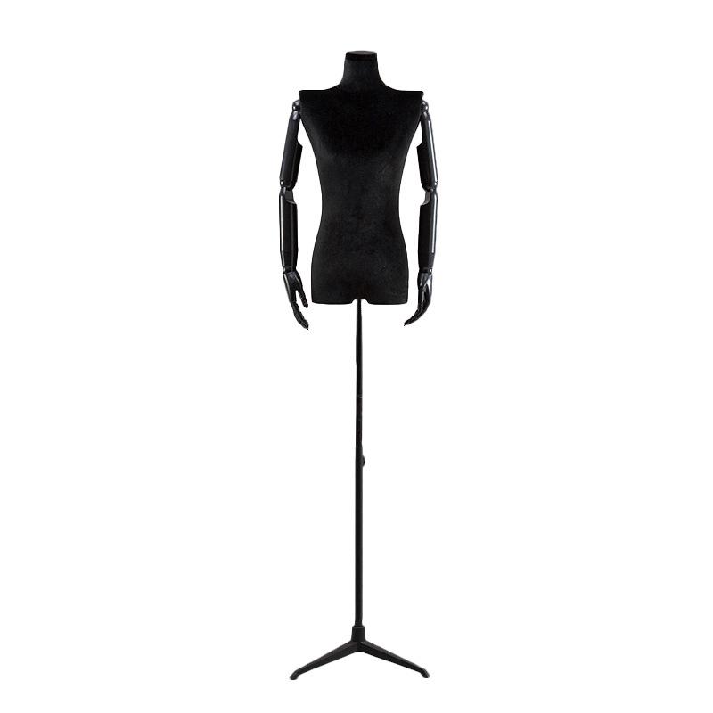 Korean Style Black Off-Shoulder Women's Half Body Mannequin with Right Angle Shoulder and Full Body Display Stand