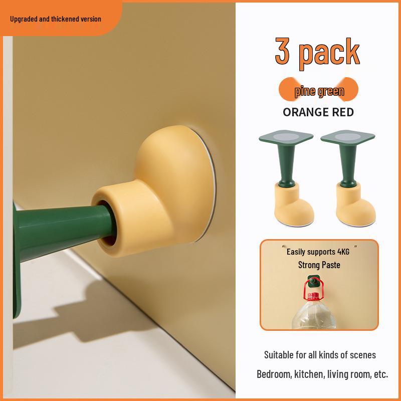 Silicone Anti-Collision Door Wedge with Round-Head Magnet, No-Drill Silent Door Stopper for Bathroom