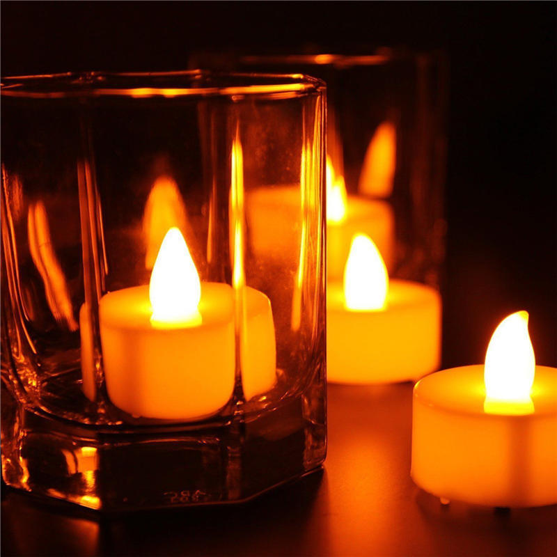 Lot De 24 Bougies LED Chauffe-plat Sans Flamme - Effet Vacillant Réaliste - Parfait Pour Mariage, Fête, Décoration De Noël