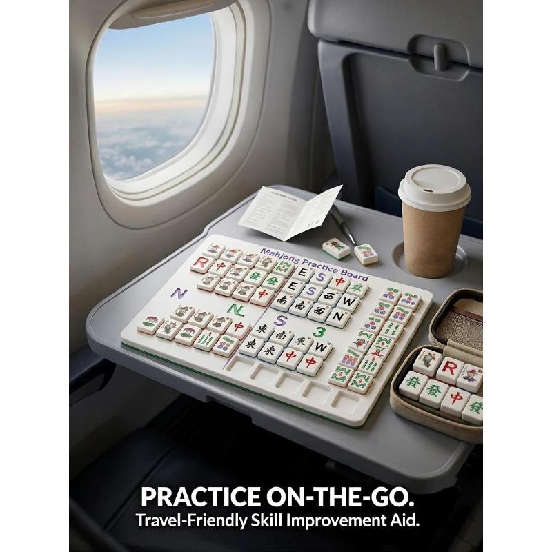 Mahjong Solo Practice Board, Compatible with American Mahjong Tiles with 24 Slots, 3D Printed Portable Mahjong Practice Board for Strategy Training