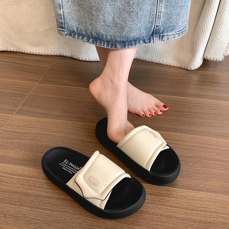 Fairy Wind One-word Thick-soled Slippers, Female Outer Wear Summer Skirt Heightening Cool Slippers