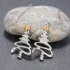 Huitan Novel Hollow Christmas Tree Design Drop Earrings with Star Creative Trendy Party Accessories Graceful Chic Women
