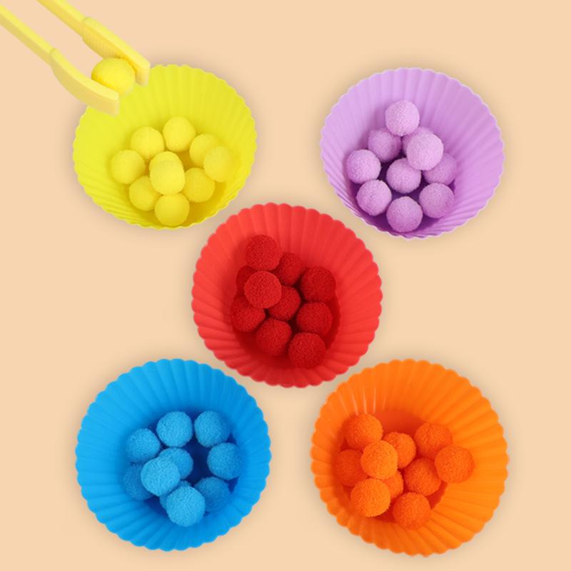 Wooden Clip Beads Toy Montessori Fine Motor Training Color Sorting Matching Early Learning Educational Toys For Children Kids