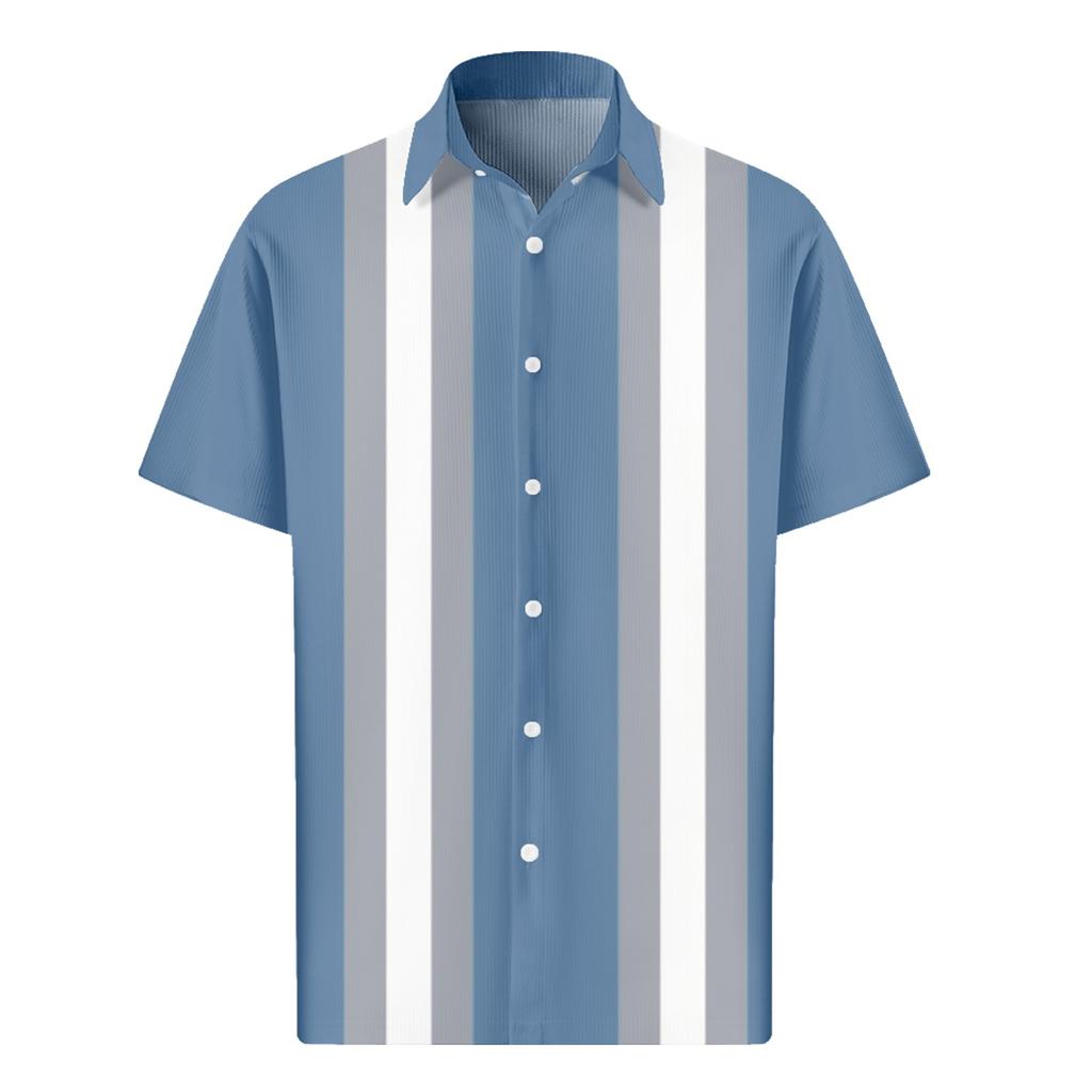 Men's Valentine's Day Printed Button Short Sleeve Shirts Men's Casual Fashion Short Sleeve Shirts