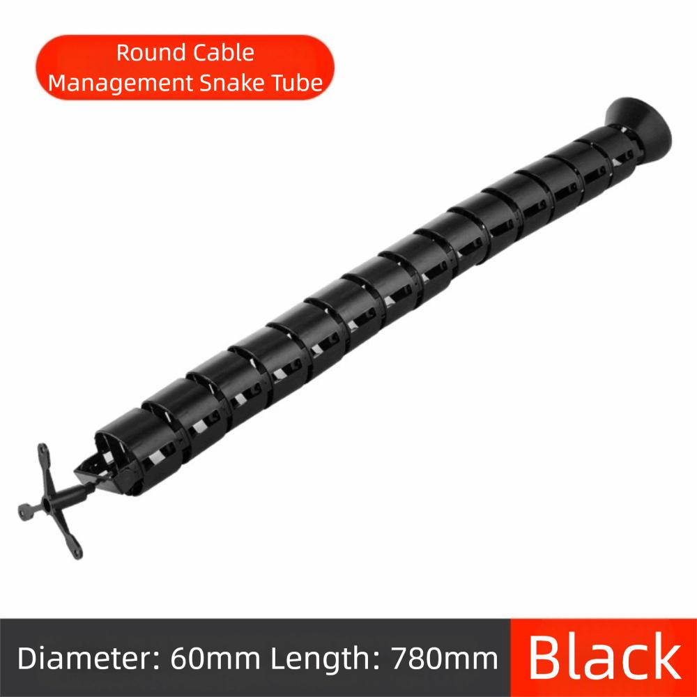 Clamp-On Design Wire Spine Cable Sleeve Quad Entry Vertebrae Structure Wire Management Workstation Snake Design