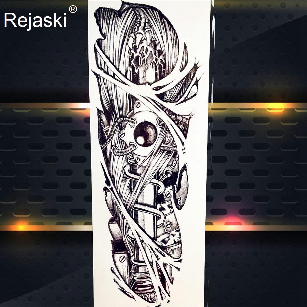 1PC Cool Totem Temporary Tattoo Fake Black Full Arm Tattoo Sticker For Men Summer Style Tatoos Decal