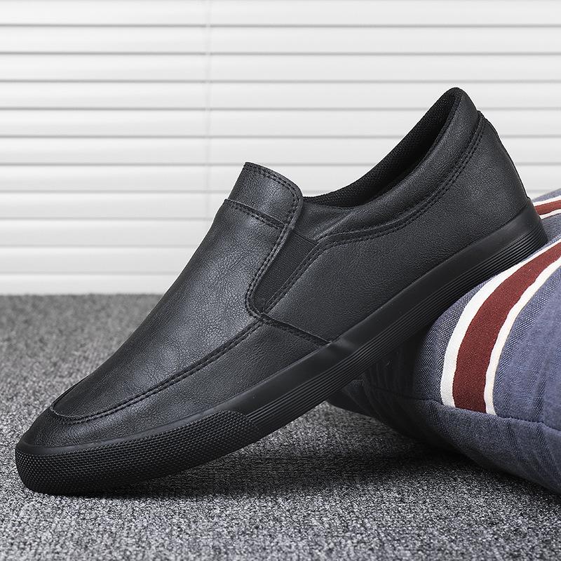 2026 Spring Men's Trendy Comfortable Slip-On Leather Shoes – Flexible, Lightweight, and Stylish