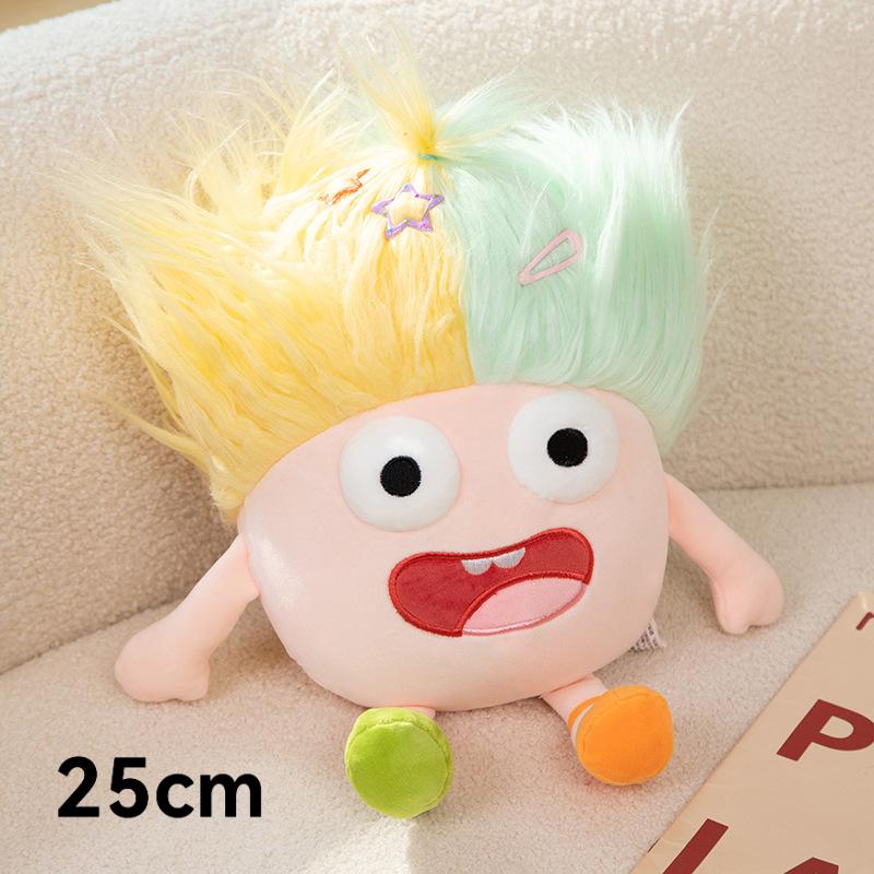Cute Plush Pillow Big Eyed Crazy Doll Fluffy Stuffed Toy Doll Soft Plush Cushion Funny Odd Looking Plushie Toy Gift For Girls