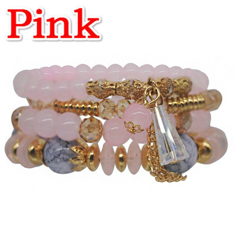 4 buc/set brățară de cristal la modă, Bohemian Wind, pentru femei, cu șiruri manuale, cu mărgele, logodnă, nuntă, bijuterii, cadou de ziua de naștere