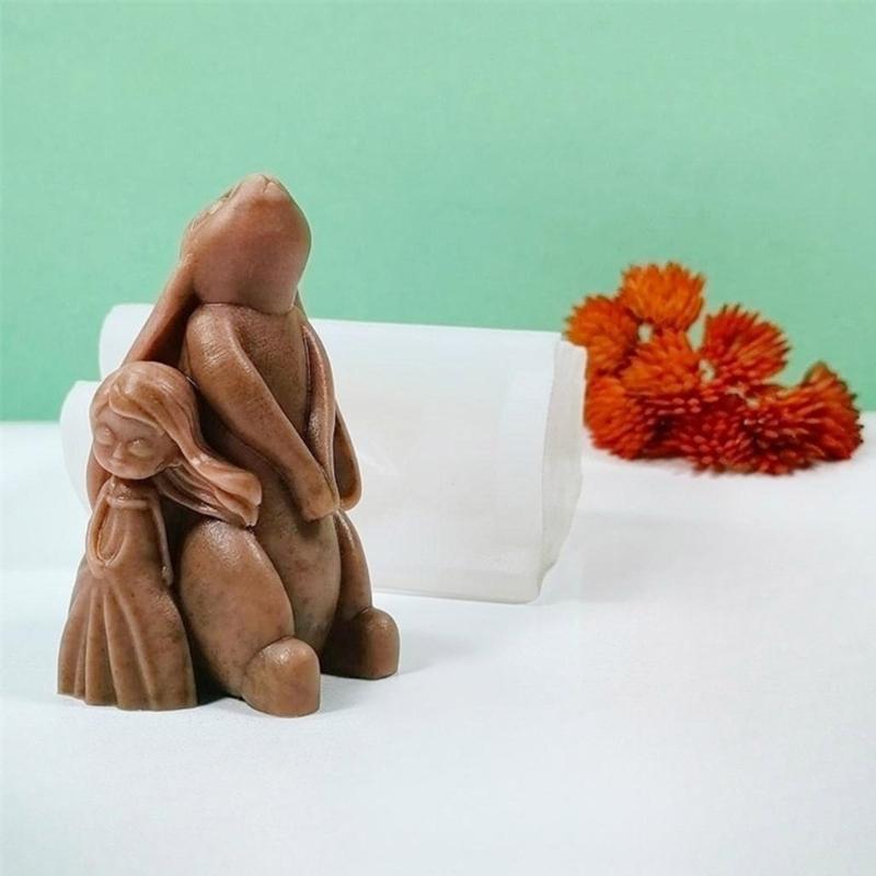 Bear and Girl Candle Aromatherapy Mold Beautiful Scented Candles Silicone Mold Aromatherapy Resin Molds DIY Craft