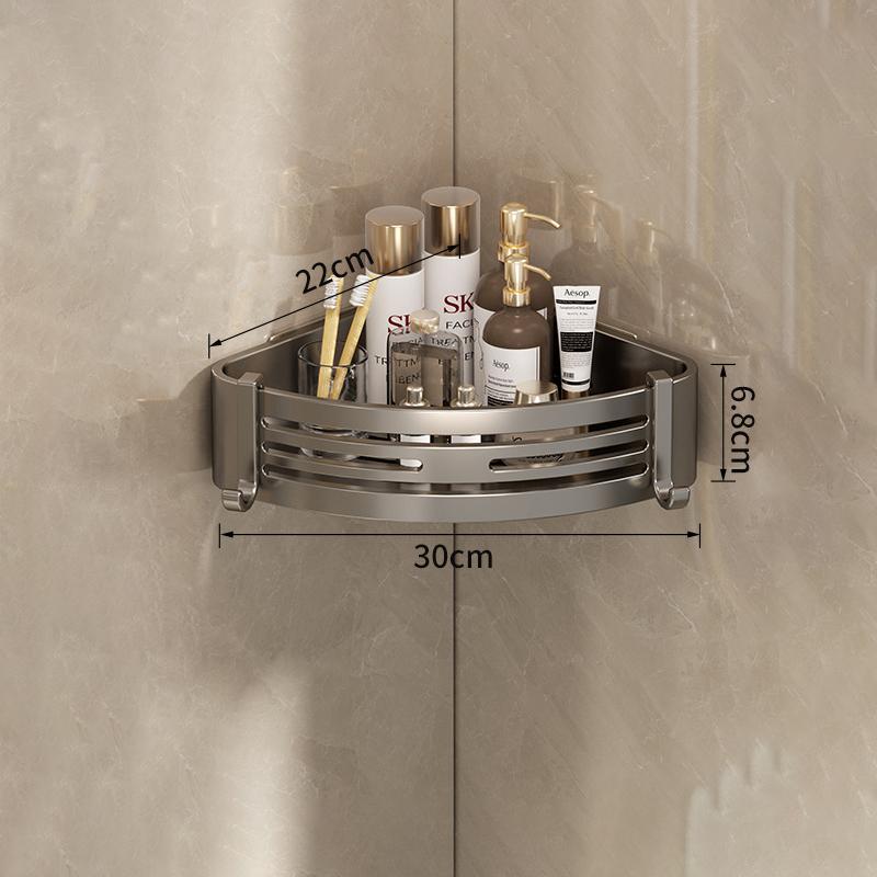 Rohová police do koupelny bez vrtání Plovoucí police Nástěnná organizace Koupelnové potřeby Sprchové police Organizér Prasklé police