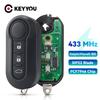 KEYYOU Autoschlüssel Fernbedienung Schlüssel Für Fiat 500 500L MPV Ducato Citroen Jumper Peugeot Boxer 2008-2015 433.92Mhz ID46 3 Tasten