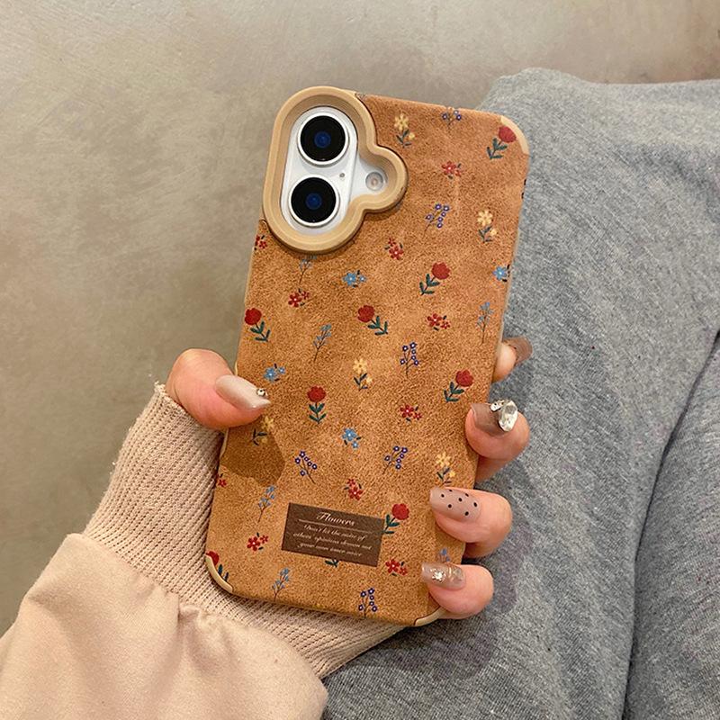 Autumn and Winter Leather Full Screen Flowers Are Suitable for Apple 16 Mobile Phone Case IPhone 15 Protective Case Apple 14 Full Cover Protection