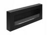 Biocamino da parete con vetro 90X40X12 Cm Box Nero Strutturato Opaco