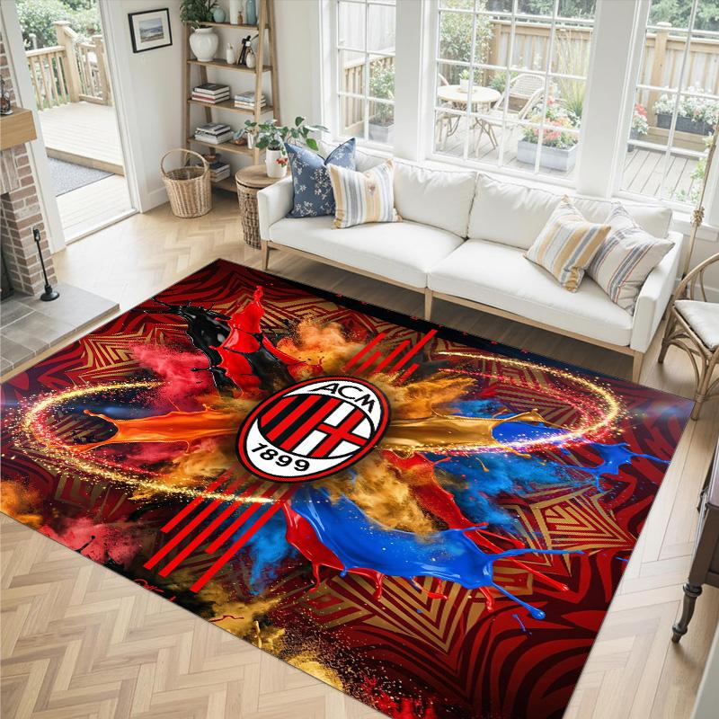 AC Milan Design Crystal Velvet Carpet Cozy Non?Slip Printed Rug For Bedroom Living Room Entrance
