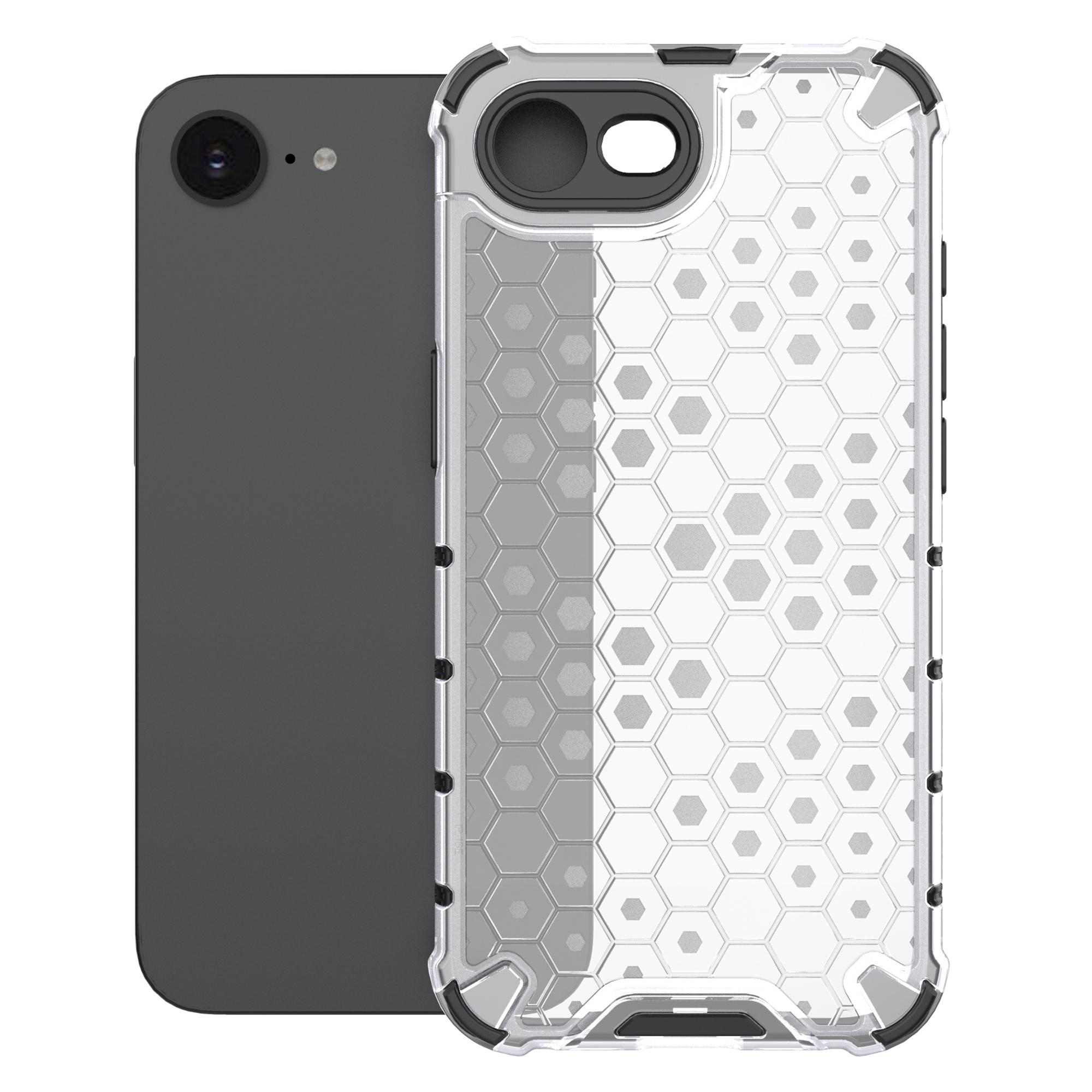 

For iPhone 16e Case PC+TPU Phone Cover Honeycomb Shape Blue