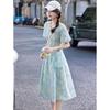 Elegant Fairy Style V-Neck Floral Summer Maxi Dress