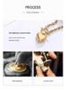 Retro European & American Fairy Titanium Steel Necklace, Women's 14k Water Wave Chain with Geometric Letter Cutout, s925 Design
