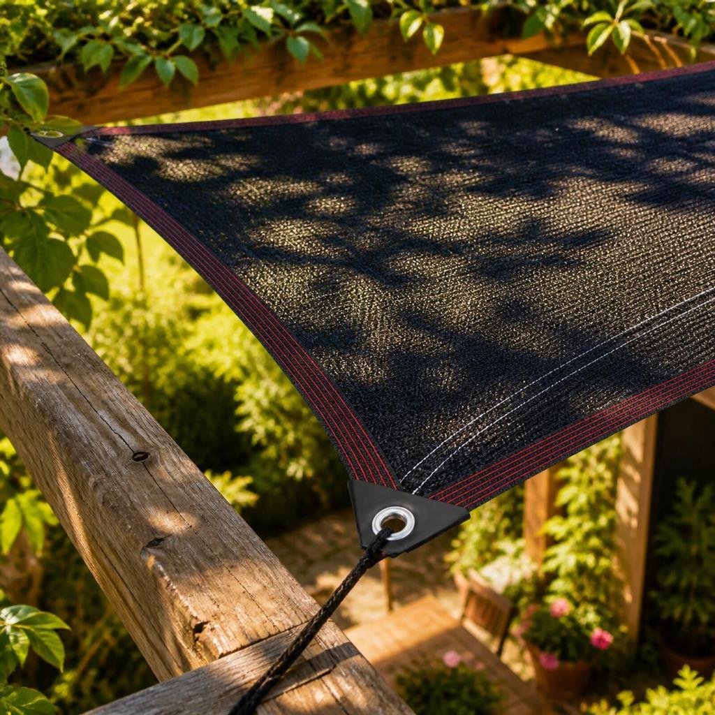 Sun-Blocking Shade Net with Grommets Heavy-Duty Sunblock Cloth Anti-Aging