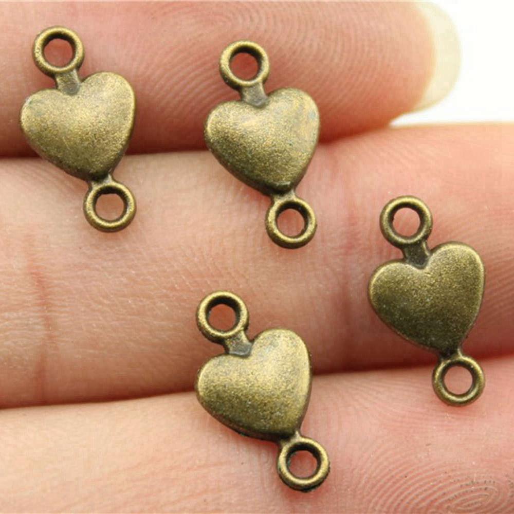 Heart Connectors Love Symbol Antique Bronze Zinc Alloy Jewelry Making DIY Jewelry Making Style Pendant Connectors
