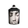 Vaso portaoggetti in ceramica con design sul viso, per gioielli, candele, decorazione da scrivania, contenitore in stile europeo