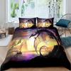 Magical Dinosaur Bedding Set Fire Dragon Duvet Cover Set Jungle Animals Pattern Wildlife Style King Size Polyester Quilt Cover