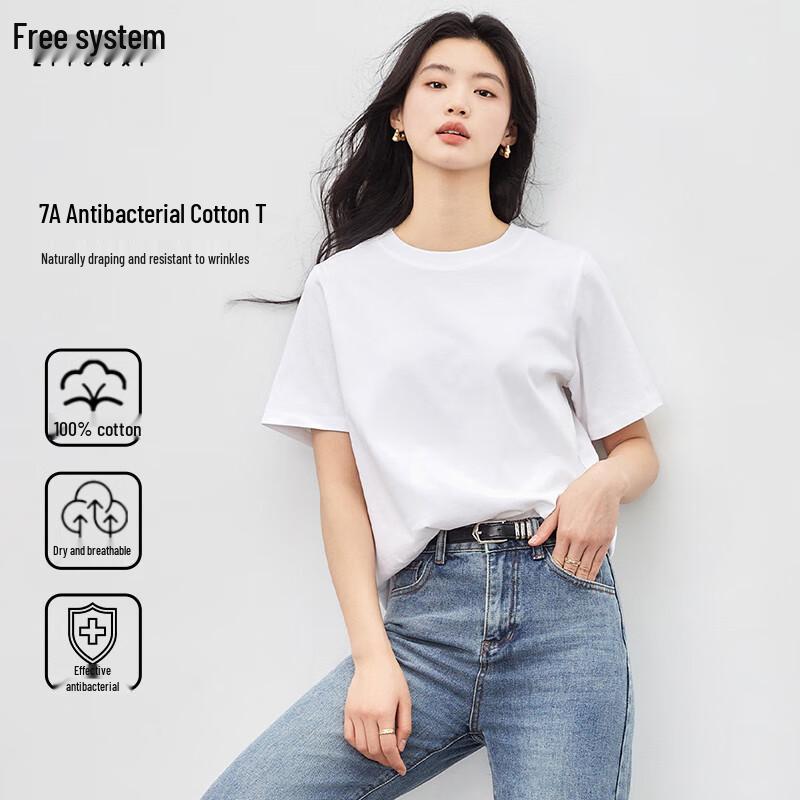 Women s 7A Antibacterial Cotton Heavyweight T-Shirt S
