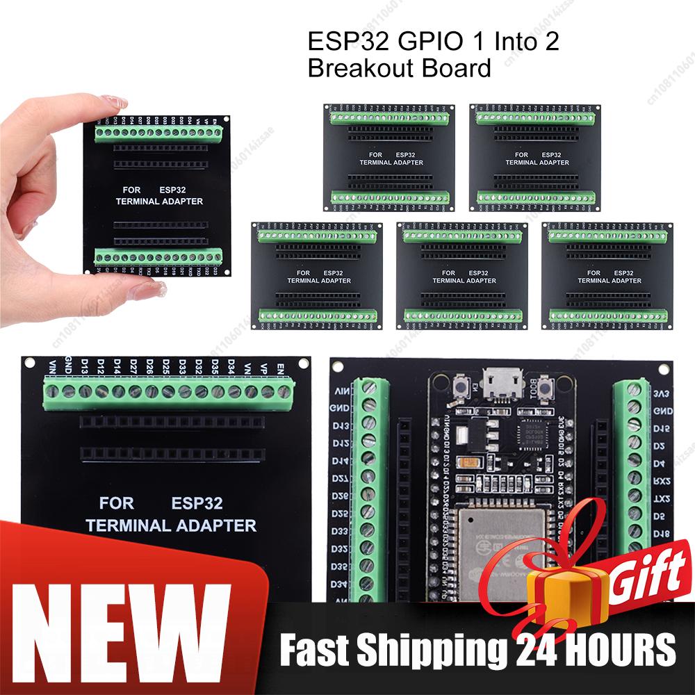 10-1PCS ESP32 Breakout Board GPIO 1 Into 2 + ESP32 CP2102 NodeMCU-32S Lua 30Pin GPIO WiFi+Bluetooth Dual-mode Development Board
