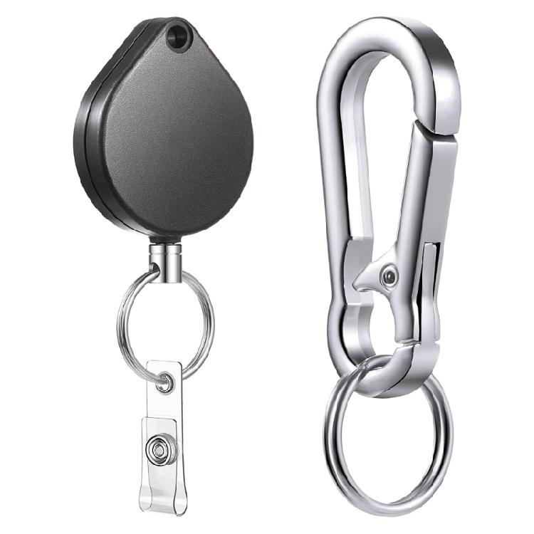 Retractable Keyring Heavy Duty Retractable Keychain Strong Keychain Badge Holder 1