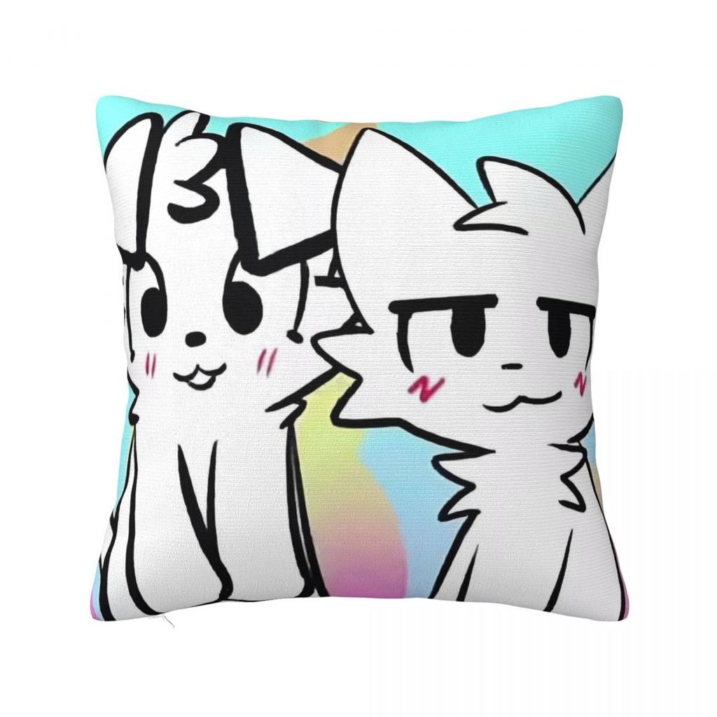Boykisser Silly Cat Square Pillow Covers Home Cartoon Cushion Cover Creative Pillow Cover 40*40