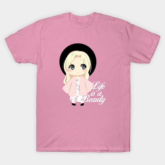 T Shirt Women Life Is A Beauty Harajuku Print Kawaii Tshirt Summer Short Sleeve Female T-Shirt Top Tee