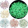 100pcs 10mm Acrylic Luminous Letter Beads Christmas Flat Round Loose Alphabet Beads For Jewelry Making DIY Bracelets Accessories