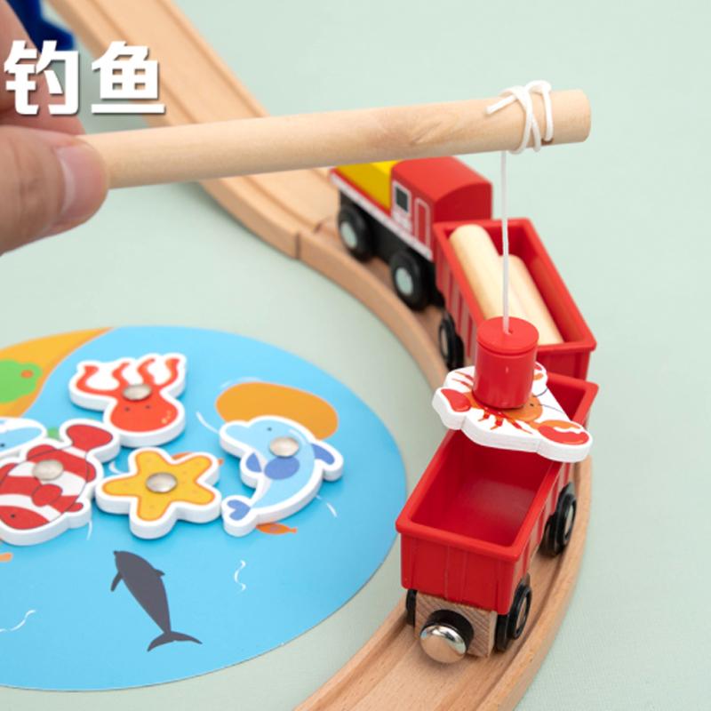 Zug Spielzeug Eisenbahnwagen Kombination Holz Kinder 1:64 Holzlager Eisenbahnkompatible Holzeisenbahn