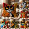 Klassieke Picasso Kat Olieverf Kussenhoes Multi-Scene Kussenhoes voor Huis & Auto - Omkeerbaar, Zacht & Duurzaam voor Dagelijks Gebruik
