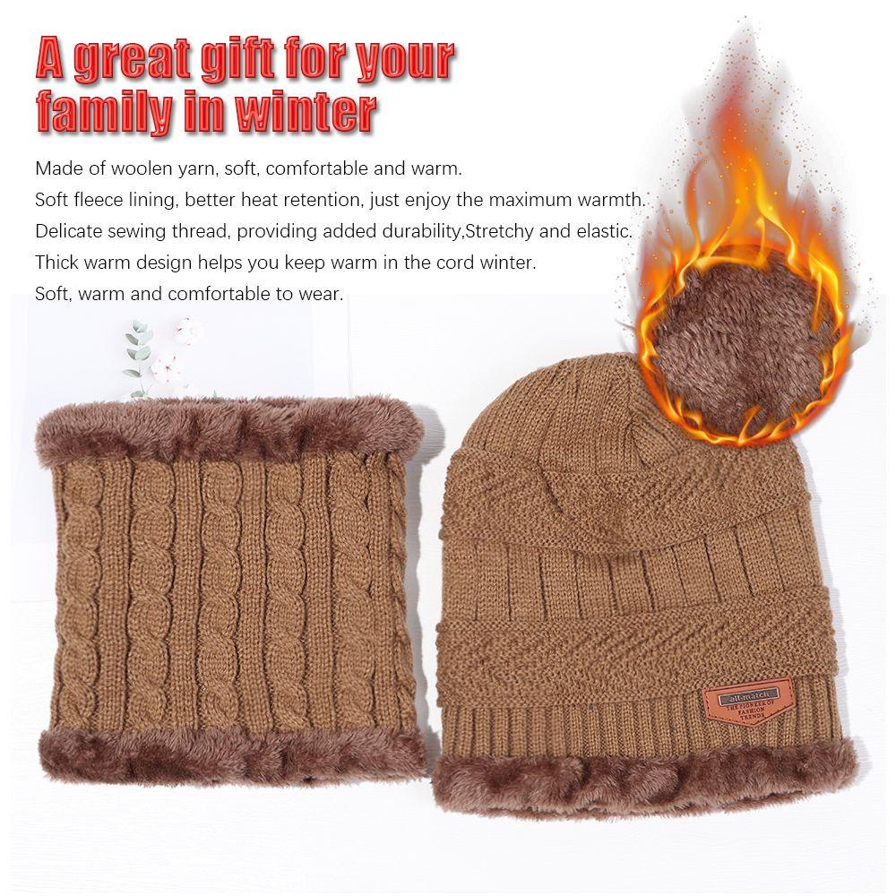 Winter Men's Beanie Hat Scarf Set Warm Plush Neck Cover Cap Men Women Fleece Knitted Thick Ski Cap Windproof Riding Balaclava