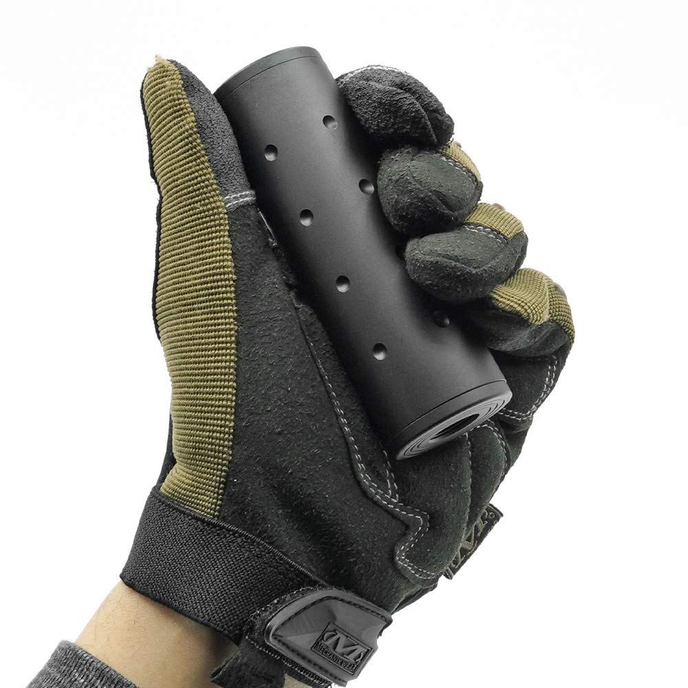 Ryohin Buhin 14mm Right-Handed/Clockwise Compatible Short Suppressor with NOVESKE Stamp, Compatible with 108mm Handguns and Pistols