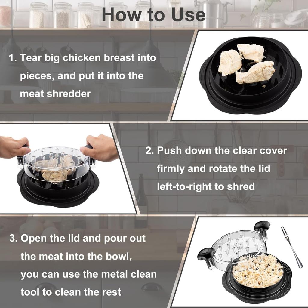 Multifunctional Chicken Breast Shredder Meat Grinder Vegetable Slicer Baby Food Maker Kitchen Tool With Plastic Blades Home Use Easy Clean Durable
