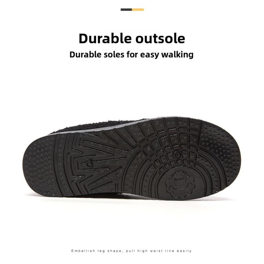 Winter New Cotton Shoes with Plush and Thick Thickness, Soft Soled Cotton Boots for Home Snow Boots