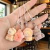 3D Beflockte Tieranhänger Handy-Schlüsselanhänger Lanyard Hängender Charme Taschenanhänger Paar-Schlüsselanhänger