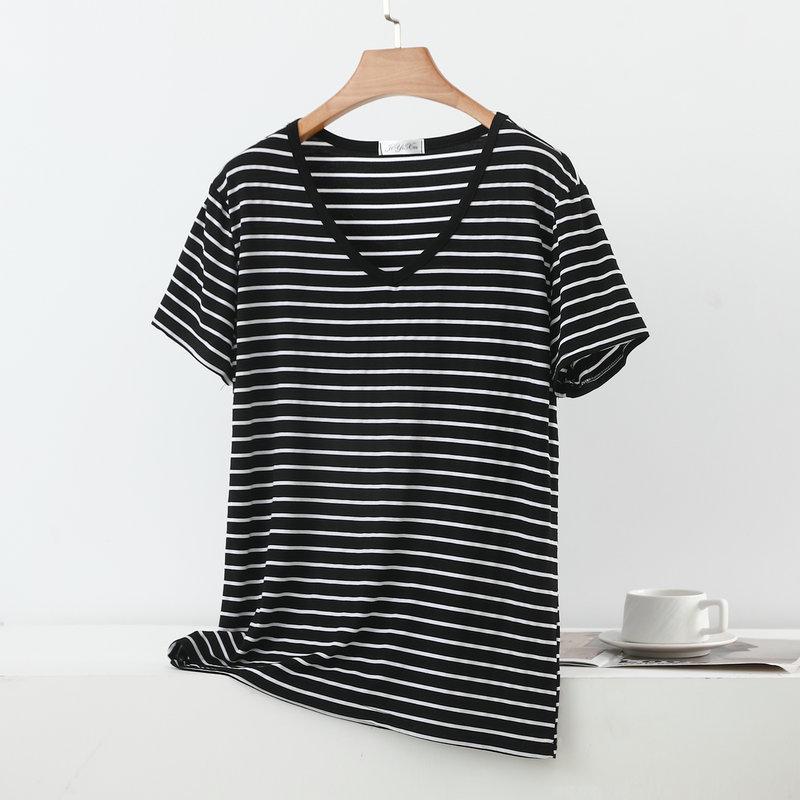 Women's Plus Size V-Neck Short Sleeve Casual T-Shirt - High Elastic, Loose Fit, Summer Top