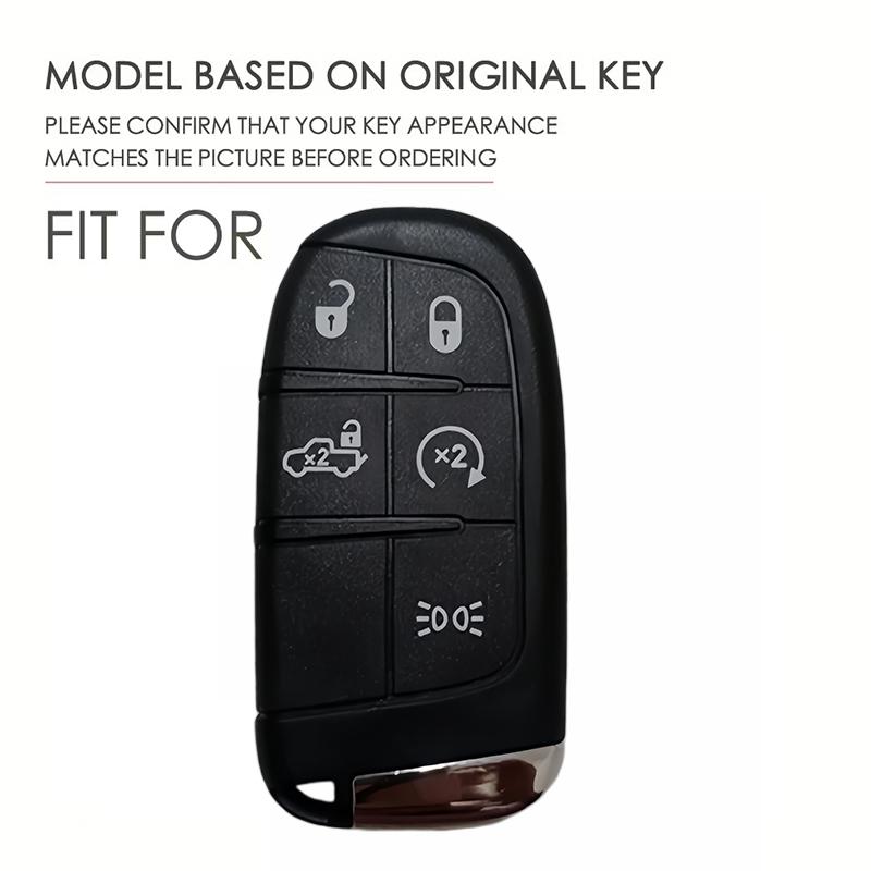 Silicone Key Cover Fob Holder For Jeep Cherokee Limited Grand Compass For Dodge Journey Hellcat For Chrysler 300C Ii