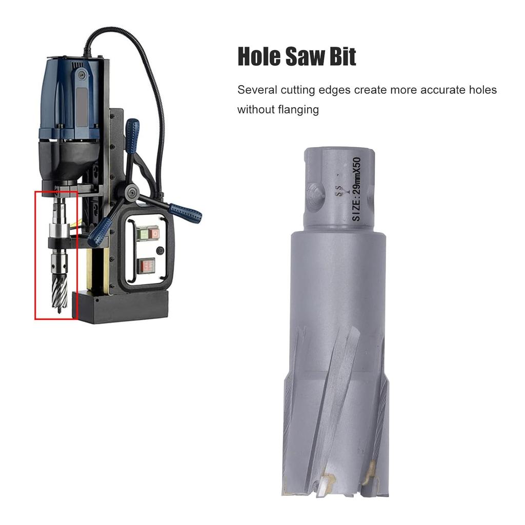 Annular Cutter, Mag Drill Bits Carbide Hole Saw Bit Steel Plate Hole Cutter Opener Bit for Magnetic Drill 50mm Drilling Depth (29mm)