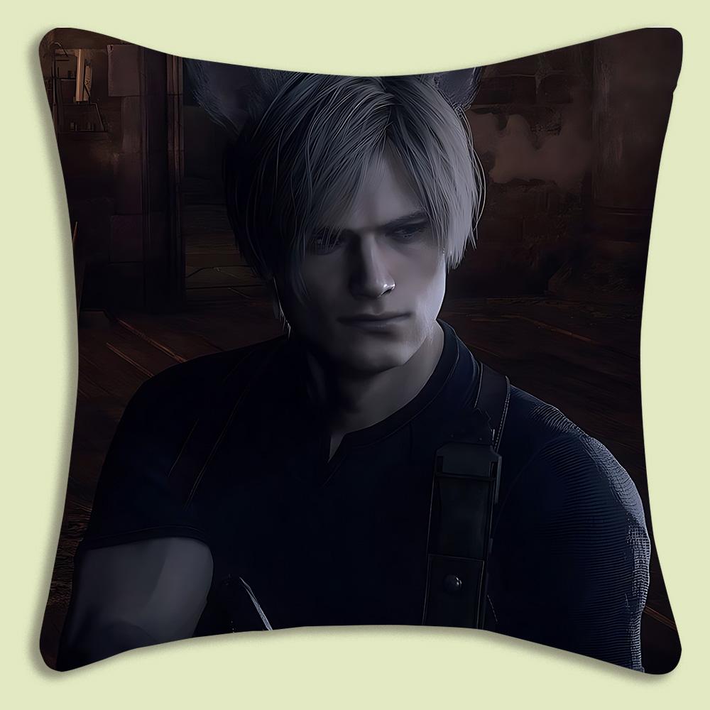 Pillow Covers Cartoon Leon Kennedy Sofa Decorative Home Double-Sided Printing Short Plush Cute Cushion Cover