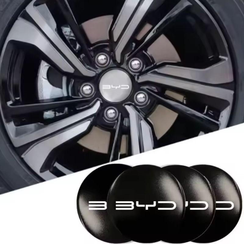 4PCS Car Wheel Center Hub Caps Cover Sticker Decals For BYD Atto Yuan Plus Song Plus Seal Seagull Dolphin Sealion Accessories