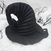 Witch Hat with Chin Strap Pleated Gothic Halloween Hat Elastic Wind Cord for Adults & Kids New Arrival Halloween Accessories
